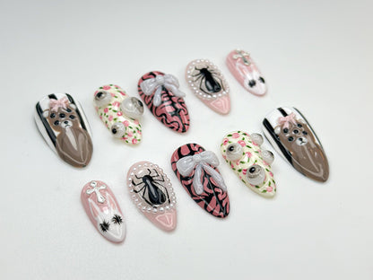 Stunning 3D Nail Art Set - Cute Bears, Spiders & Cross Designs