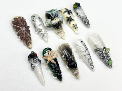 Gothic Summer Theme Press On Nails