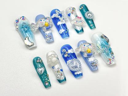 Glittering Holiday Sparkle Press On Nails