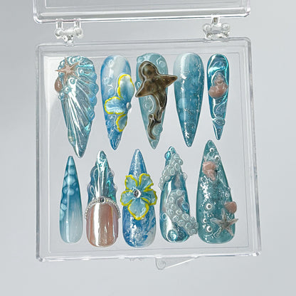 Deep Sea Sirencore 3D Octopus Press-On Nails
