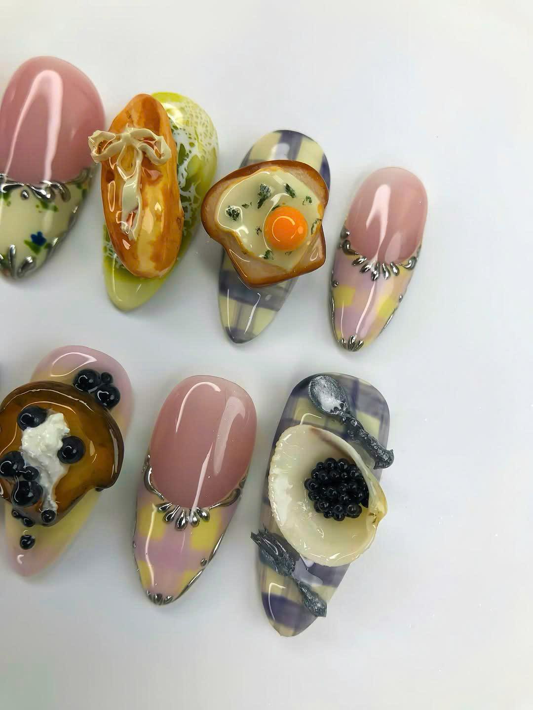 Breakfast Brunch Inspired Press On Nails