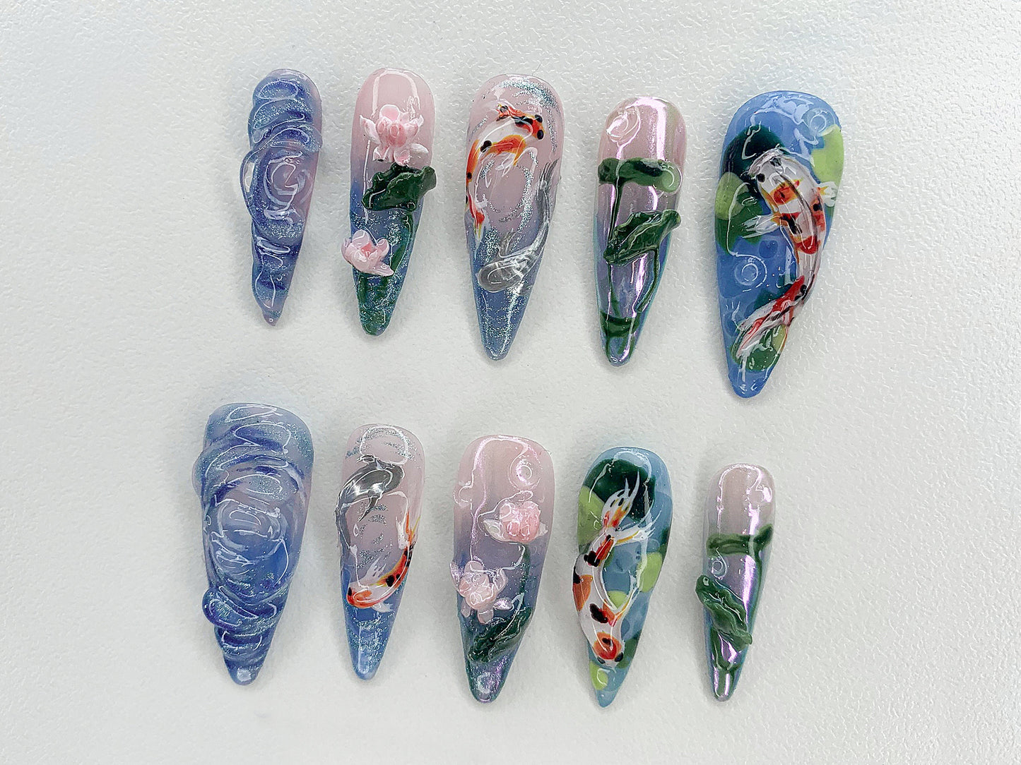 Koi Pond Bliss Press On Nails