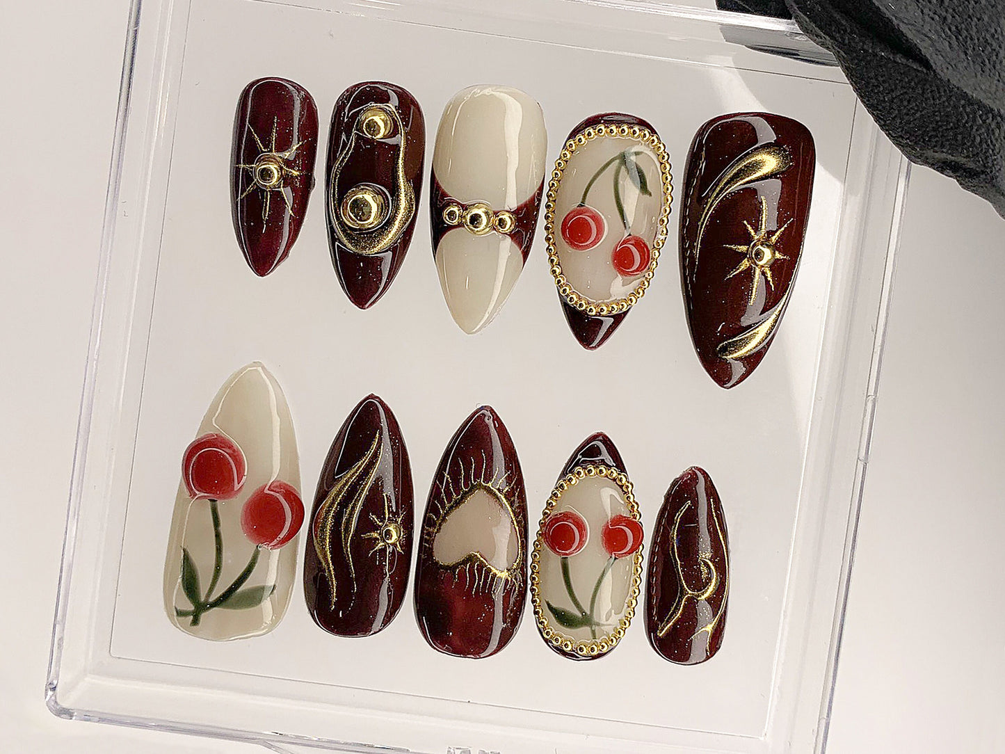 Luxury Red Cherry Press On Nails