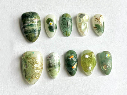 Stunning Green Nail Art - Unique Designs