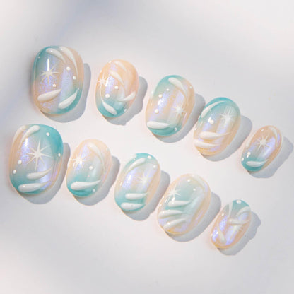Starlight Gradient Press-On Nails with Celestial Glow