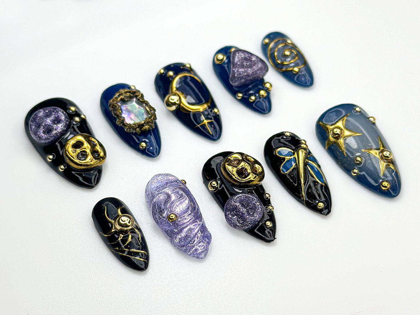 Celestial Gem Stiletto Nail Art Set