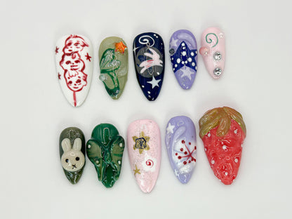 Stunning 3D Nail Art Set - Unique, Trendy Designs