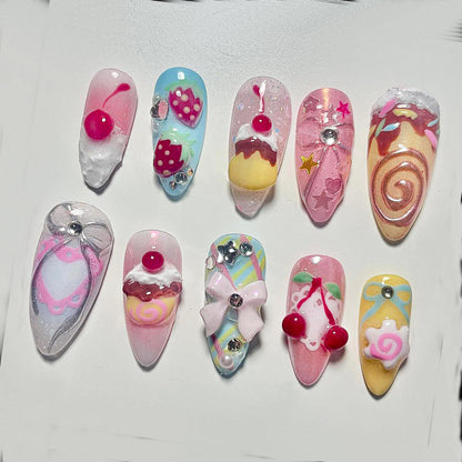 Cute 3D Dessert Nail Art Set - Trendy & Unique