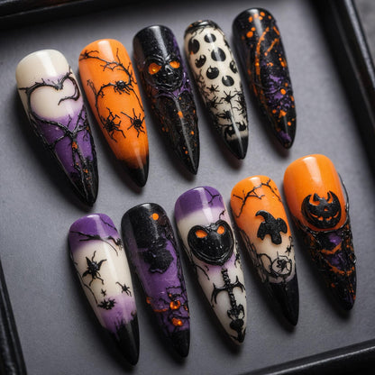 Spooky Spider Halloween Press On Nails