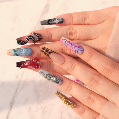 Taylor Swift The Eras Tour Inspired Press-On Nails with Timeless Flair.