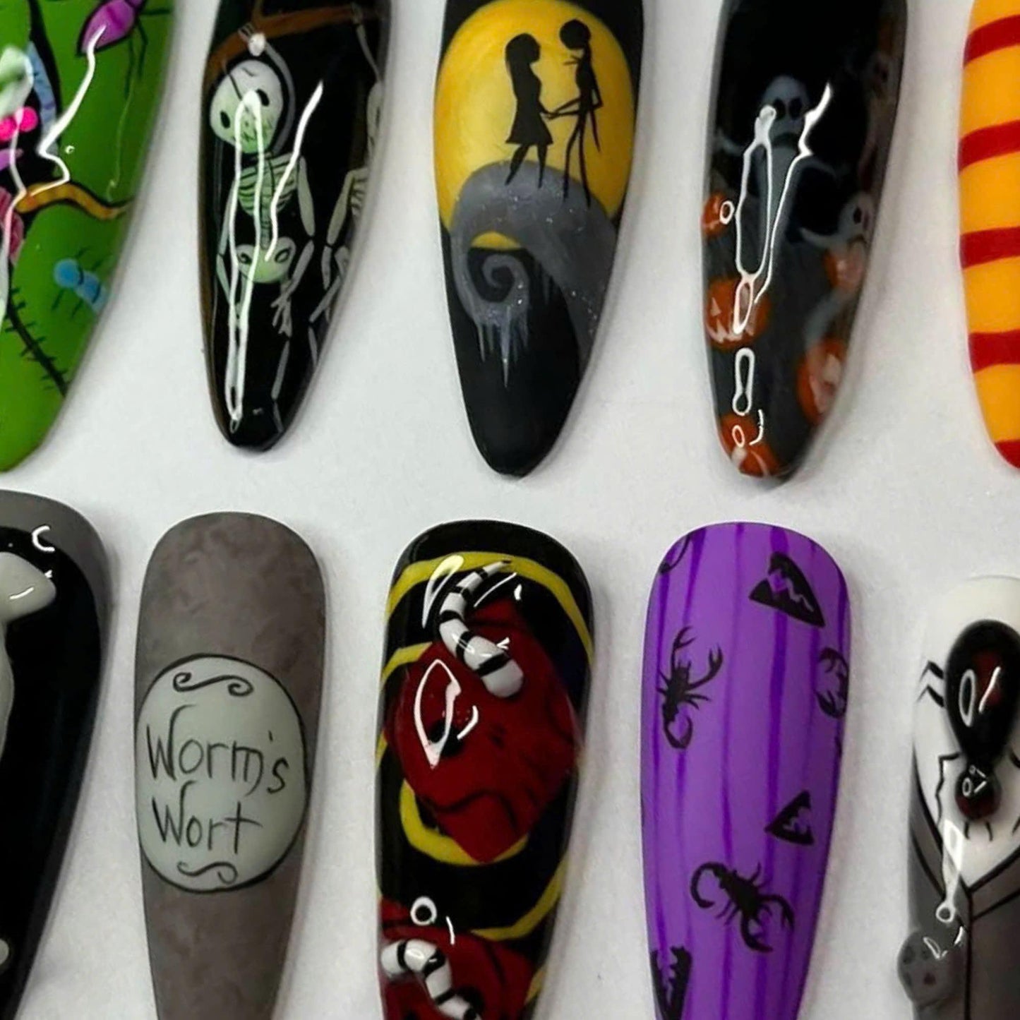 Nightmare Before Christmas Press On Nails - Halloween Gothic Spooky Press On Nails