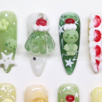 Whimsical 3D Dessert Holiday Press On Nails
