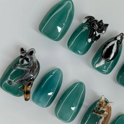 Woodland Animal 3D Press On Nails