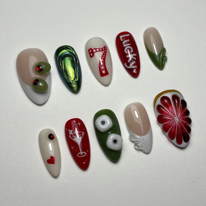 Lucky Casino Cocktail Press On Nails Party Night Set