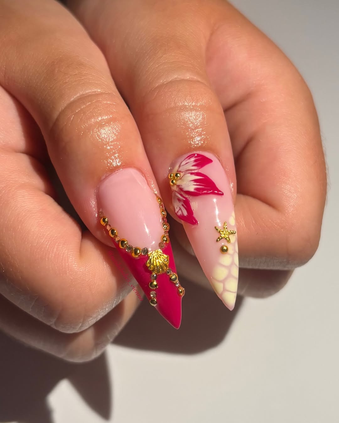 Midnight Orchid Press On Nails, Dark Floral Luxury