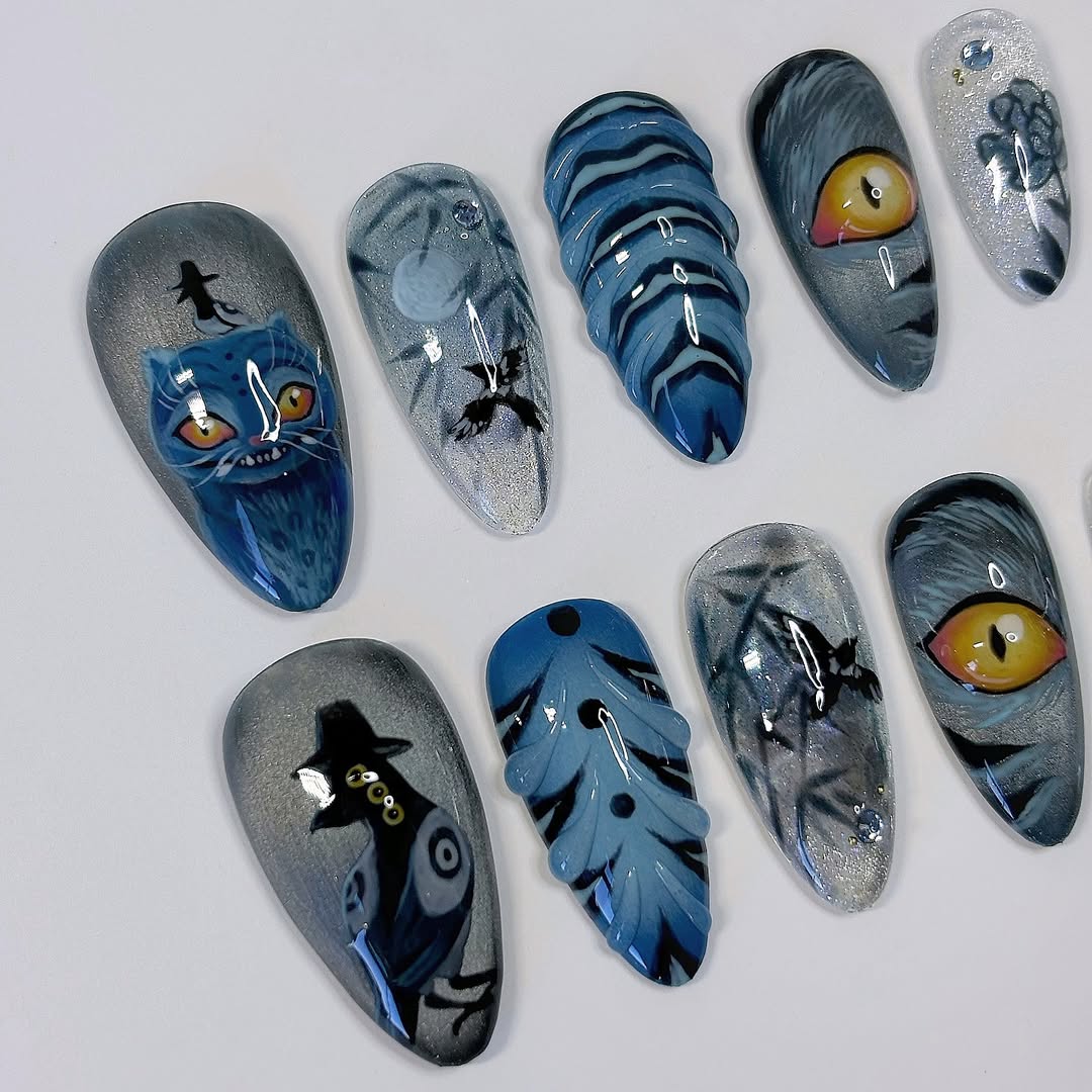 Mystical 3D Halloween Animal Press On Nails