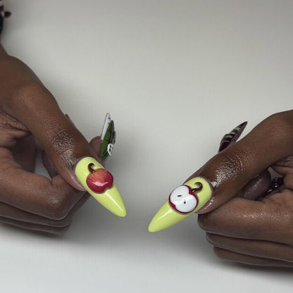 Apple Plaid Press On Nail Set Autumn Farm Core