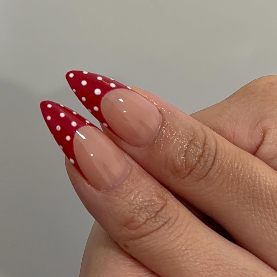 Strawberry Ladybug Floral Stiletto Press On Nails Set