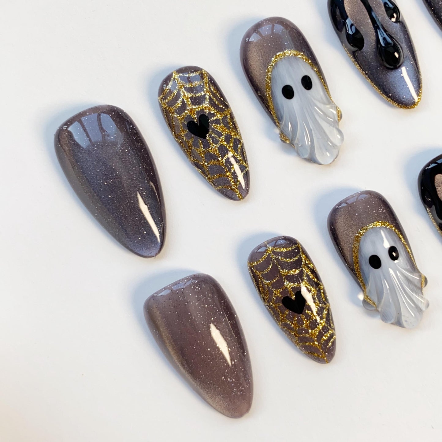Halloween Nails Gothic spider web nail - Halloween Ghost Spider Web Nails