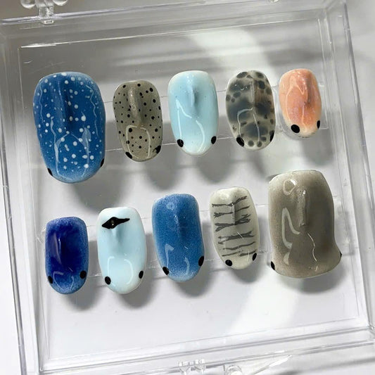 Acrylic Shark Press On Nails 3D Baby Shark