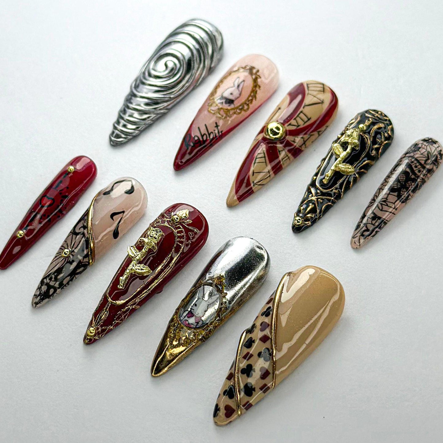 Gothic Alice in Wonderland Press-On Nails