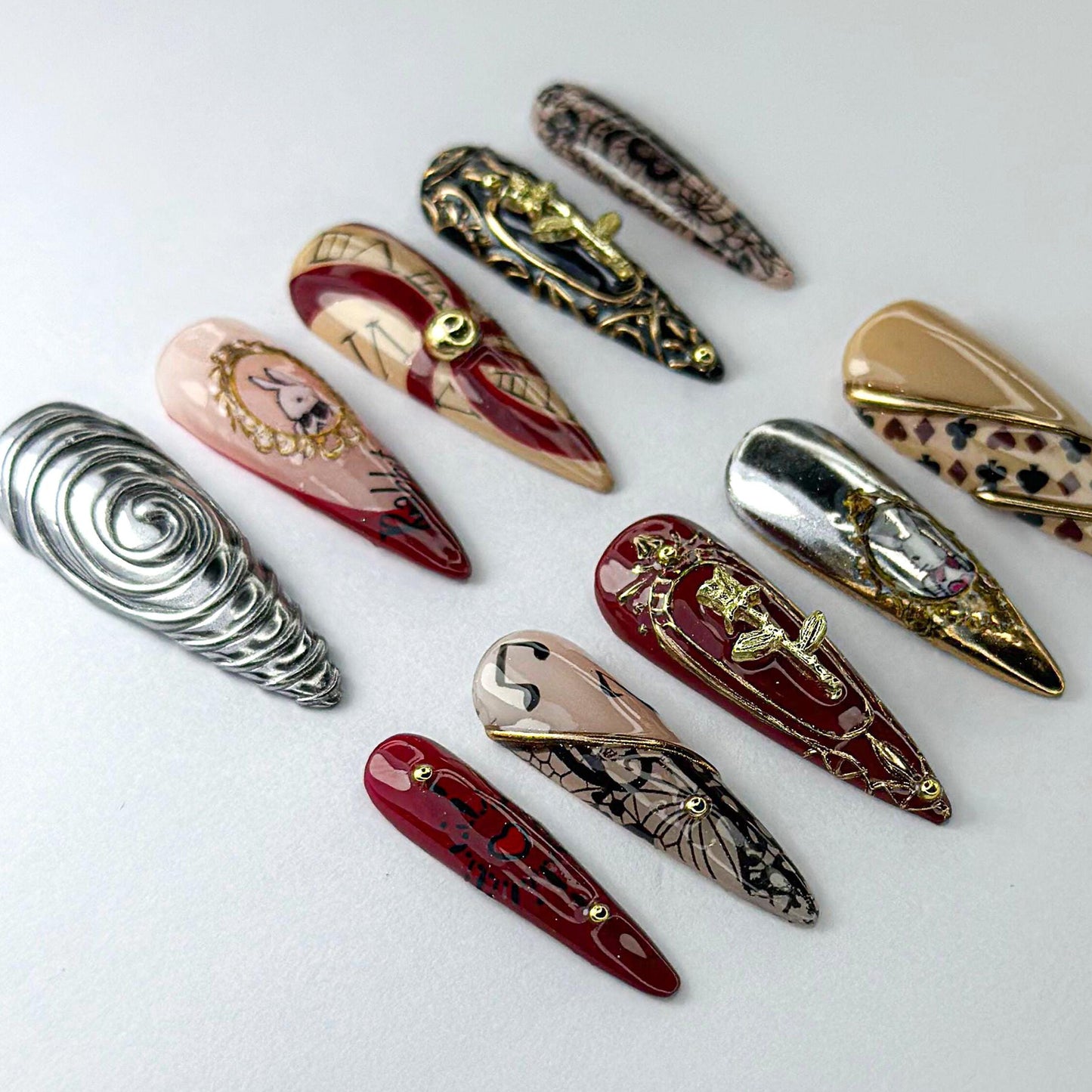 Gothic Alice in Wonderland Press-On Nails