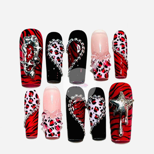 Bold 3D Leopard Tiger Nail Art Set