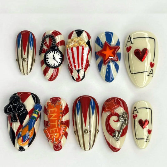 Carnival Circus 3D Press On Nail Set