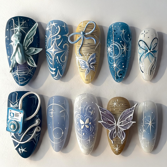 Celestial Fairy Butterfly Press On Nails Set