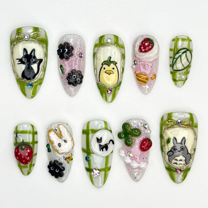 Cute 3D Cartoon Press On Nails Set