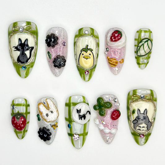 Cute 3D Cartoon Press On Nails Set