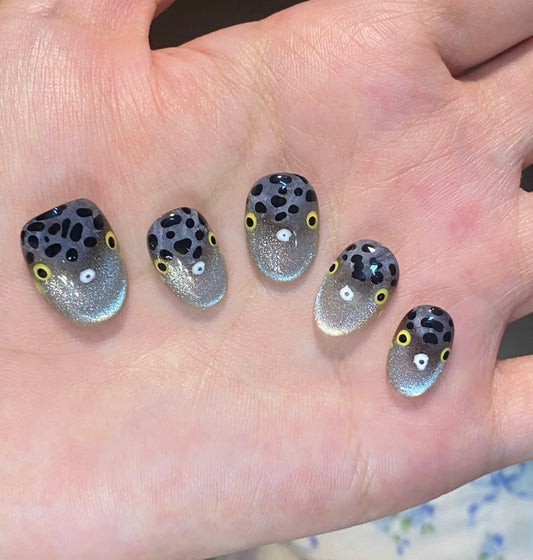 Cute Spotted Puffer Fish Press On Nails