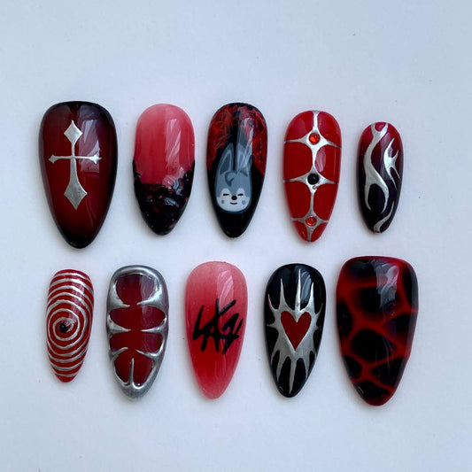 Dark Gothic Vampire Anime Inspired Press On Nails
