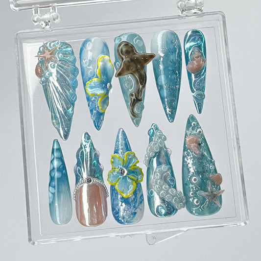 Deep Sea Sirencore 3D Octopus Press-On Nails