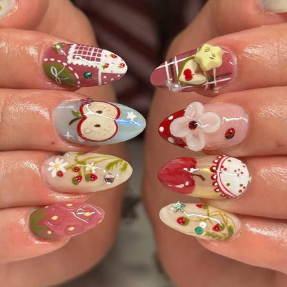 Fairy Cottagecore Press On Nails Mushroom Forest Design