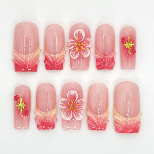 Floral Elegance Pink Nail Art Set