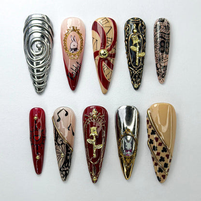 Gothic Alice in Wonderland Press-On Nails 