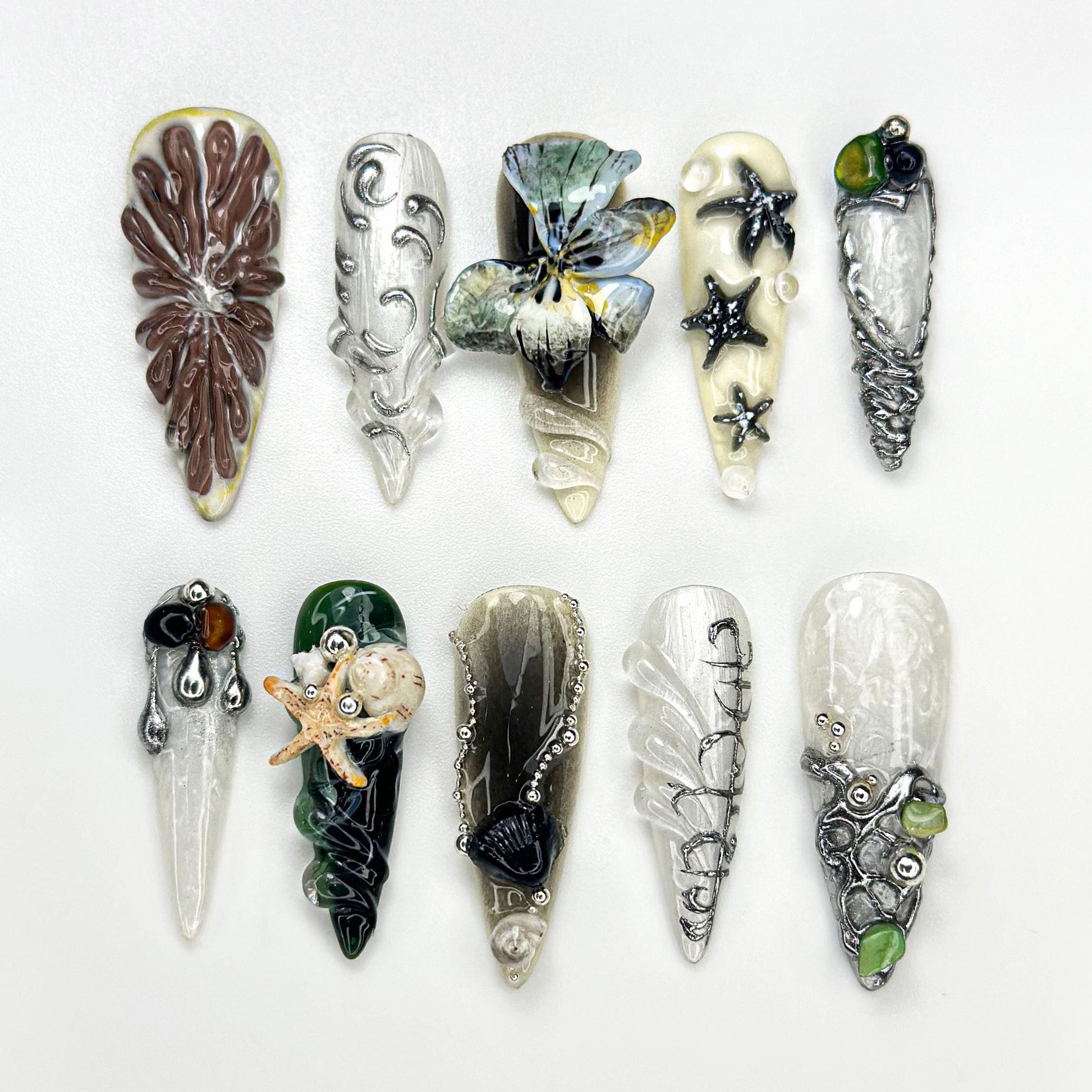 Gothic Summer Theme Press On Nails