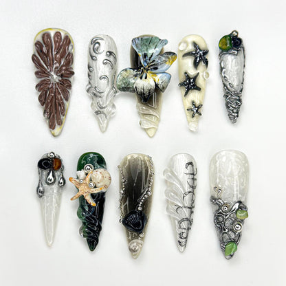 Gothic Summer Theme Press On Nails