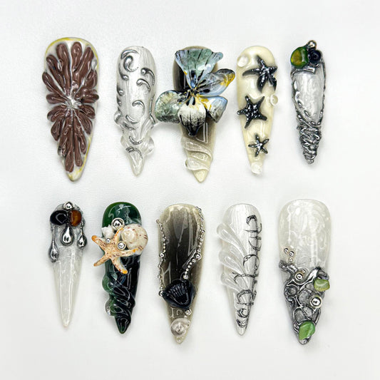 Gothic Summer Theme Press On Nails