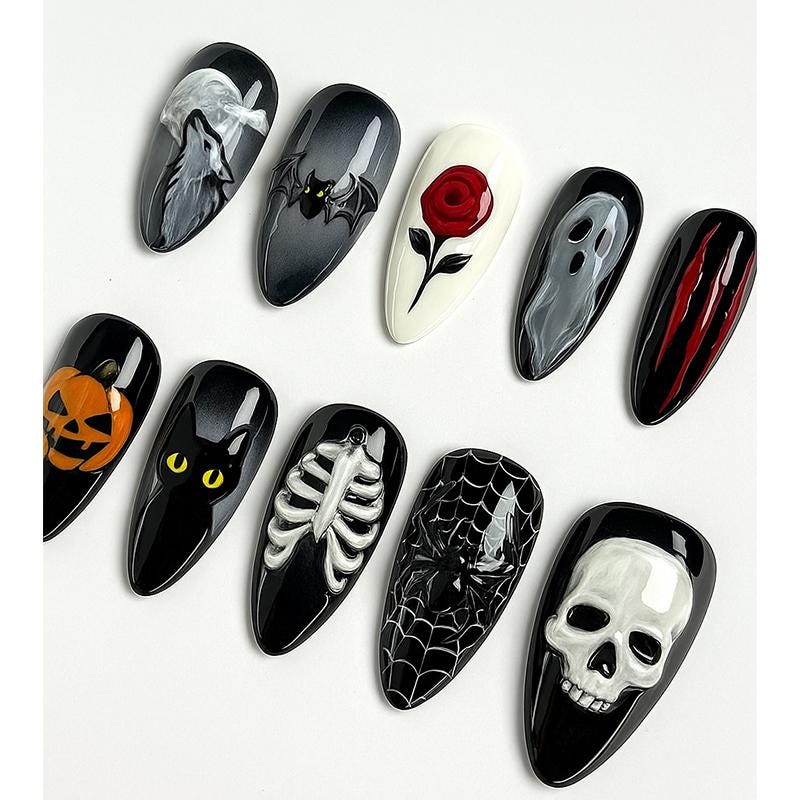 Halloween Gothic Press On Nails - Halloween Horror Gothic Press On Nails