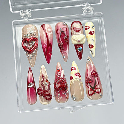 Handmade Valentine’s Day Press On Nails