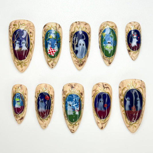 Haunted Portrait Gallery Press On Nails - Haunted Ghost Gothic Press On Nails