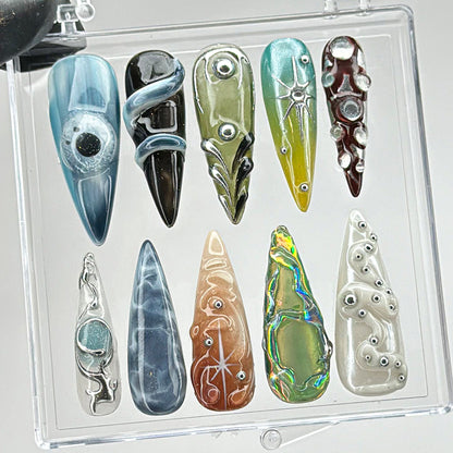 Holographic Splendor Press On Nails