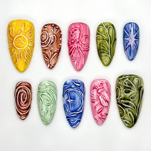 Luminous Night Sky Press On Nails