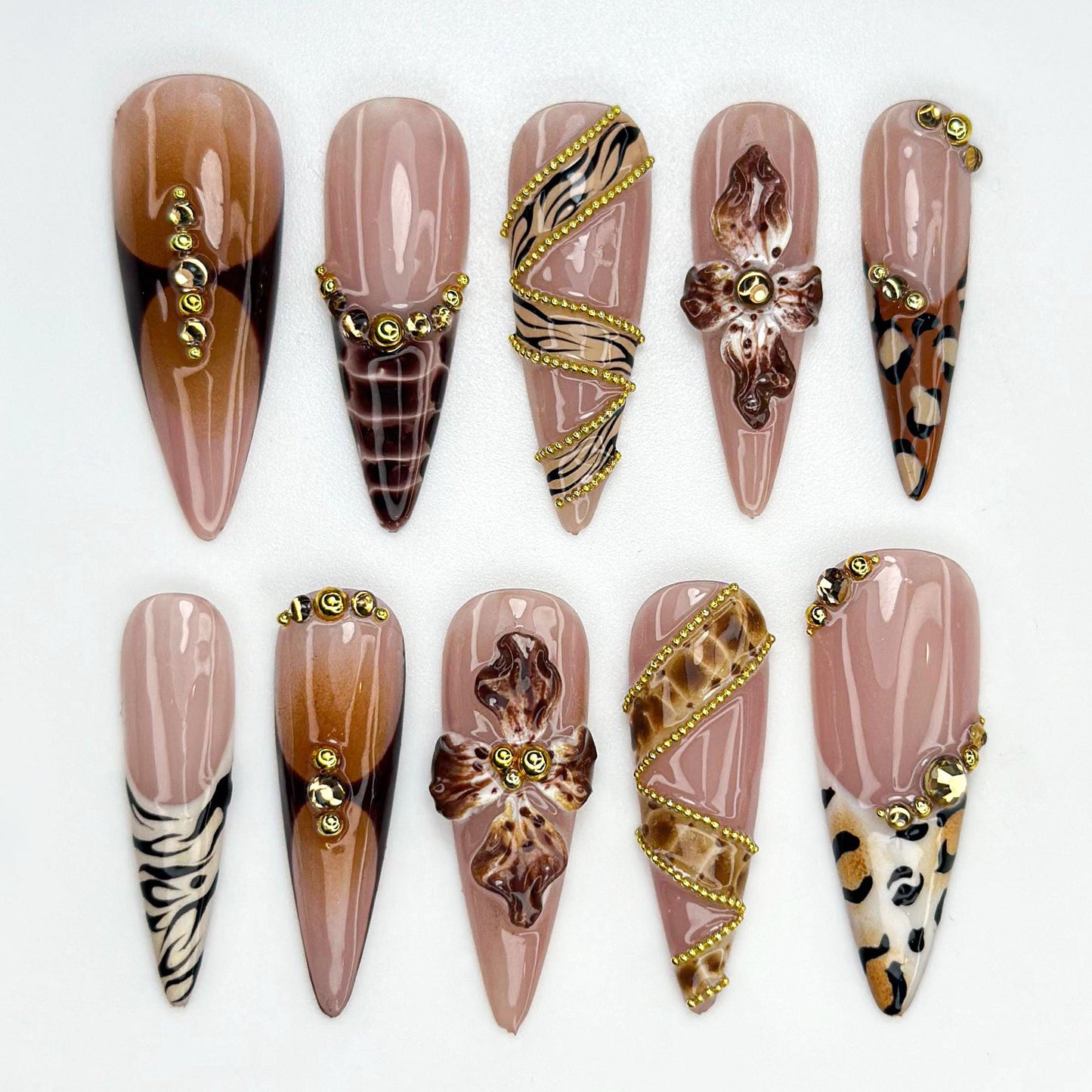 Luxury Animal Print Press On Nails Set
