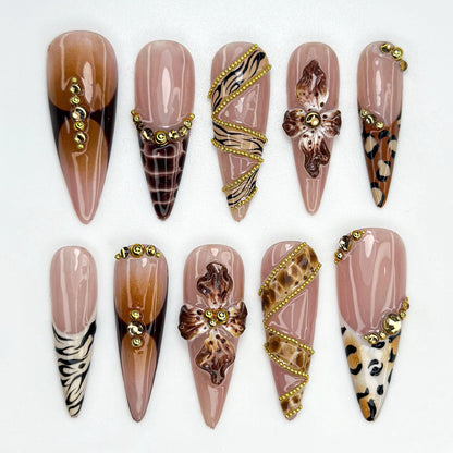 Luxury Animal Print Press On Nails Set