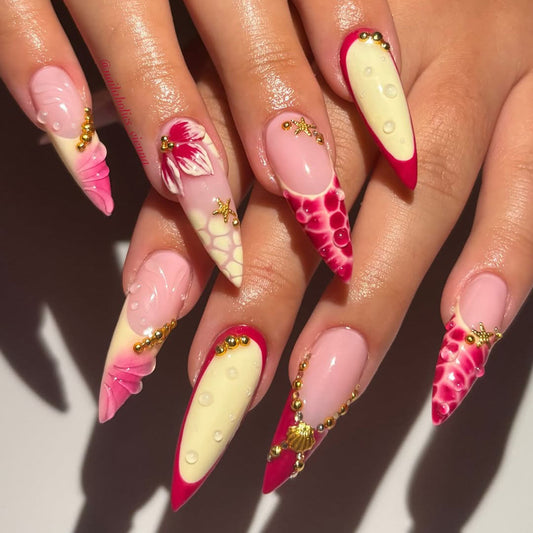 Midnight Orchid Press On Nails, Dark Floral Luxury