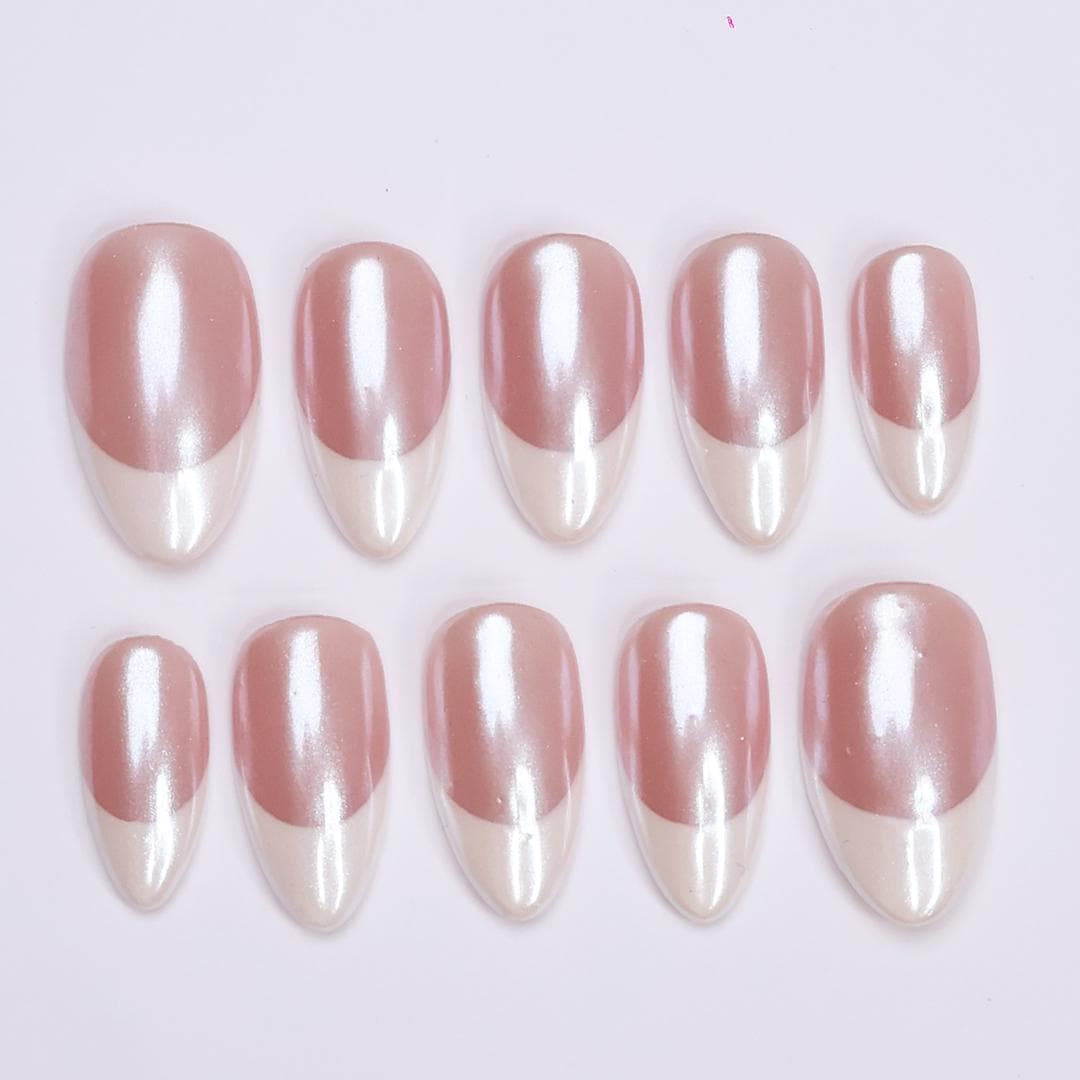 Minimal Pearl French Tip Press On Nails