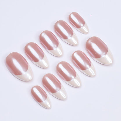 Minimal Pearl French Tip Press On Nails